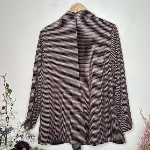 SKIES ARE BLUE Curvy Oversized Houndstooth Plaid Blazer Black Red Sz 1X NWT {S1} - Picture 3 of 6